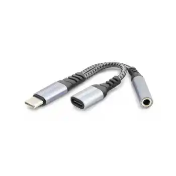 Type-C To Type-C + 3.5 Mm F Kablo Audıo Siyah GJ-014