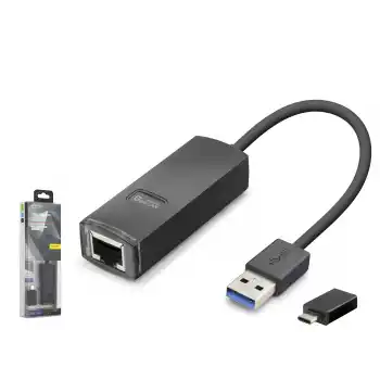 Usb 3.1 Usb Type-c Gen1 Ethernet Adaptör Gigabit Siyah LAN03