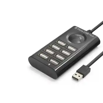 USB Hub 8 Port 480 Mbps 1 M Siyah HDX7052