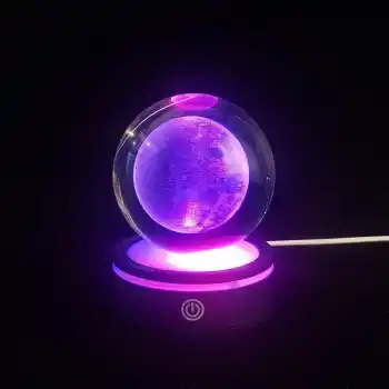 Usb li Plastik Altlıklı Dolunay Dönen Cam Küre