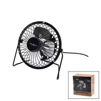 USB - MİNİ FAN METAL KASA - AYAK=360 DERECE MASA ÜSTÜ VANTİLATÖR 4-METAL PERVANE 13.5X11X15CM5V-2.5W (5069)