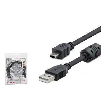 Usb Mini V3/5Pin To Usb Kablo 1.5 M - Si̇yah HDX7538
