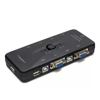 Vga Usb Kvm Swıtch 4 In 1 Out + 4 Port Usb Console - Sıyah HD230