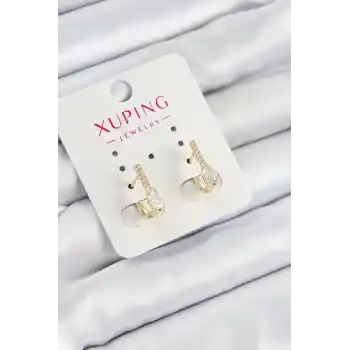 Xuping Zirkon Taşlı I Model Gold Renk Kadın Küpe