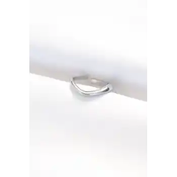 Yassı Silver Renk Ayarlanabilir Yüzük