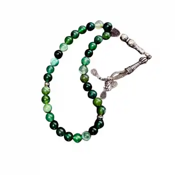 Yeşil Beyaz Akik tesbih
