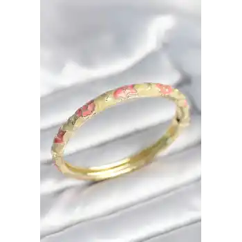 Yeşil Krem Renk Detaylı Mineli Kelepçe