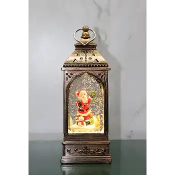 Yılbaşı Temalı Noel Babalı Işıklı Müzikli Kar Küresi Alk3211