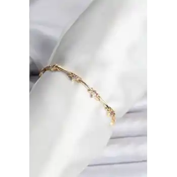 Yıldız Model Gold Renk Pirinç Bileklik