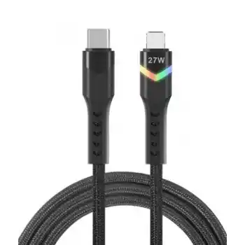 ZR536 Type-C To Lightning 27W Ledli Pd Kablo 1 M