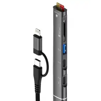 ZR563 Lightning Type-C 5 İn 1 Usb Hub Card Reader