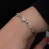 ​Gümüş Baget Taşlı Kalp Kadın Bileklik