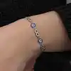 ​Gümüş Nazar Boncuklu Sonsuzluk Kadın Bileklik