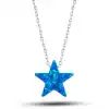 ​Gümüş Opal Mavi Taşlı Yıldız Kadın Kolye