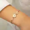 ​Gümüş Rose Üçlü Papatya Bileklik