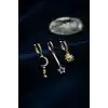 3 lü Set Ay Yıldız ve Güneş Model Gold Renk Kadın Küpe