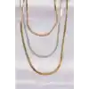 316L Çelik 3 Renkli İtalyan Zincir Çoklu Kolye