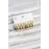 316L Çelik Gold Renk 3lü Görünüm Kadın Küpe