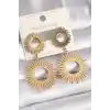 316L Çelik Gold Renk Güneş Model Kadın Küpe