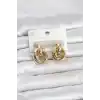 316L Çelik Gold Renk Halka Model Kadın Küpe