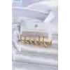 316L Çelik Gold Renk Halka Model Kadın Küpe Seti