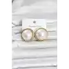 316L Çelik Gold Renk İnci Model Vintage Kadın Küpe