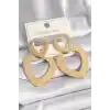 316L Çelik Gold Renk Kalp Model Kadın Küpe