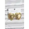 316L Çelik Gold Renk Kalp Model Kadın Küpe