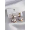 316L Çelik Gold Renk Kalp Model Kadın Küpe