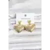 316L Çelik Gold Renk Kalp Model Kadın Küpe