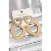 316L Çelik Gold Renk Kalp Model Kadın Küpe