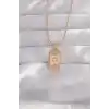 316L Çelik Gold Renk Karışık Mineli Ay Figür Tarot Kolye