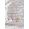 316L Çelik Gold Renk Karışık Mineli Ay Figür Tarot Kolye