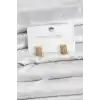 316L Çelik Gold Renk Külçe Altın Model Kadın Küpe