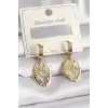 316L Çelik Gold Renk Kutup Yıldız İşleme Kadın Küpe