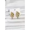 316L Çelik Gold Renk Motif Model Kadın Küpe