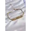 316L Çelik Gold Renk Oval Figürlü Bileklik
