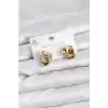 316L Çelik Gold Renk Sarmal Model Kadın Küpe