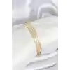 316L Çelik Gold Renk Simli Model Ajda 65 mm Kadın Bileklik