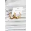 316L Çelik Gold Renk Spiral Halka Kadın Küpe