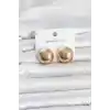 316L Çelik Gold Renk Top Model Kadın Küpe