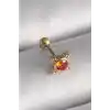 316L Çelik Gold Renk Turuncu Zirkon Taşlı Tragus Piercing