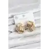 316L Çelik Gold Renk Vintage Kadın Küpe