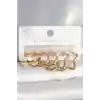 316L Çelik Gold Renk Yıldız Halka Model Kadın Küpe Seti