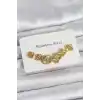 316L Çelik Gold Renk Yonca Küpe Seti