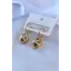 316L Çelik Gold Renk Zirkon Taş Detay Kadın Küpe