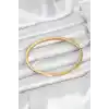316L Çelik Gold Renk Zirkon Taşlı 65 mm İnce Kadın Kelepçe Bileklik
