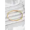 316L Çelik Gold Renk Zirkon Taşlı 65 mm İnce Kadın Kelepçe Bileklik