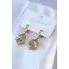 316L Çelik Gold Renk Zirkon Taşlı Kadın Küpe