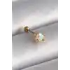 316L Çelik Gold Renk Zirkon Taşlı Kalp Tragus Piercing